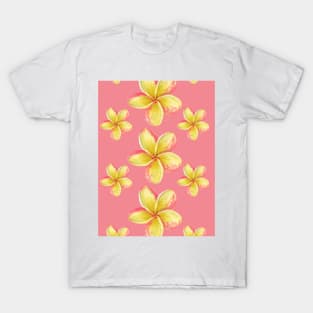 Diseño Floral en tono amarillo y rosa T-Shirt
